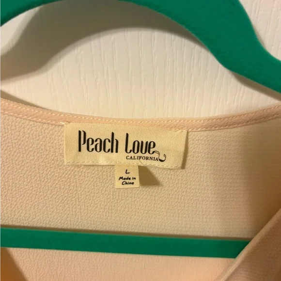 Peach Love California Blush Tie-Front Blouse - Picture 4 of 5